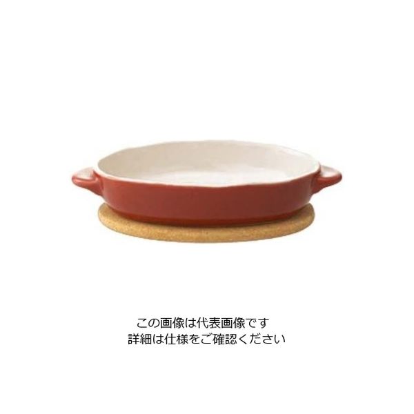 キントー ほっくり オーバルグラタン 赤 34324 61-6595-08 1個（直送品）