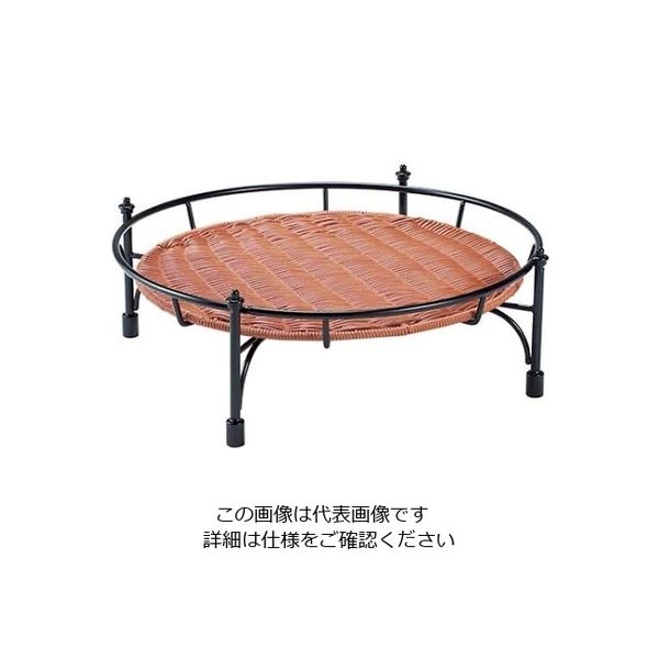 シンドー 積み重ねスタンド丸 DS514 高 ブラウン 61-6702-94 1個（直送品）