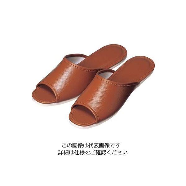 江部松商事 スリッパ(白薄底)前開き Sー322L ブラウン(013) 61-6726-80 1足（直送品）