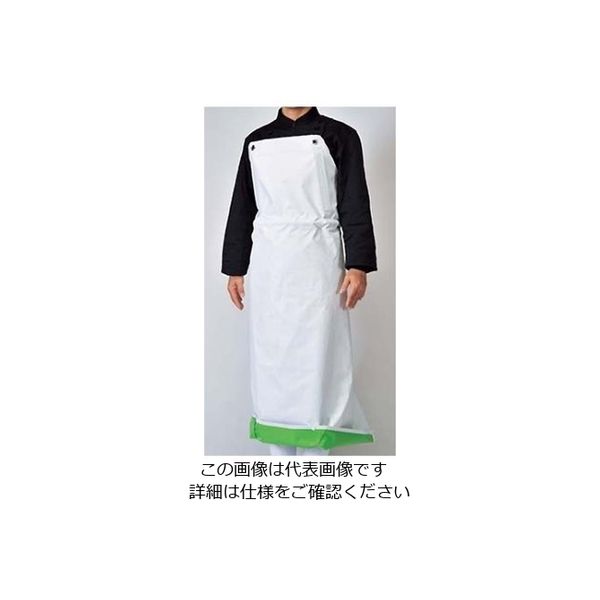 江部松商事 抗菌フィット前掛ガードロン L 白/緑 61-6731-14 1個（直送品）