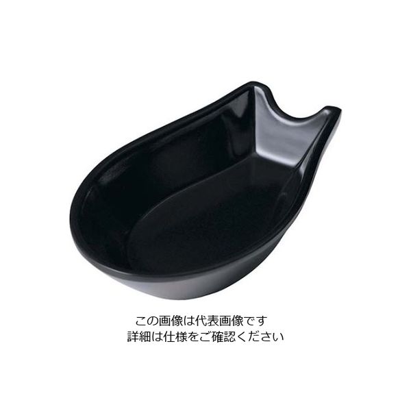 エンテック メラミン レンゲ受皿 Cー80 小 黒 61-6771-48 1個（直送品）