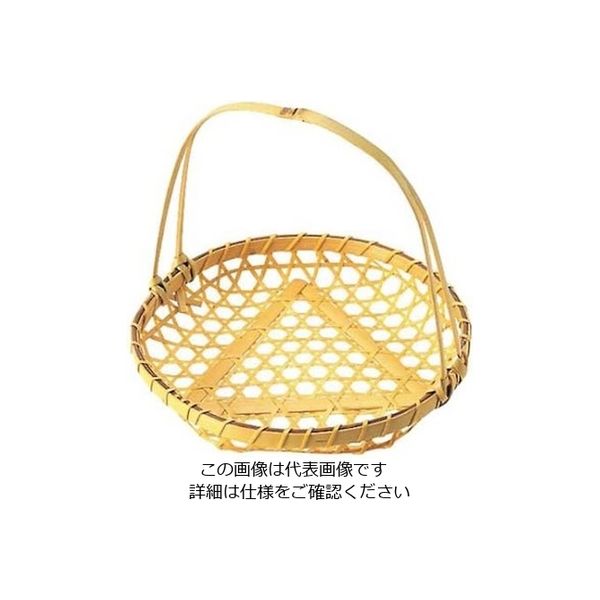 萬洋 竹製 盛カゴ 中(取手付)18ー109 φ150×155 61-6776-61 1個（直送品）
