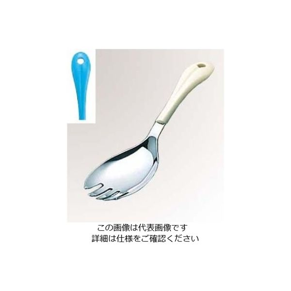 ワダコーポレーション 18-8 楽らく サーバー フォーク ブルー 61-6787-25 1個（直送品）