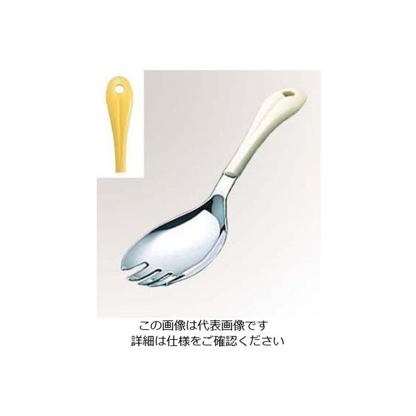 ワダコーポレーション 18-8 楽らく サーバー フォーク イエロー 61-6787-26 1個（直送品）
