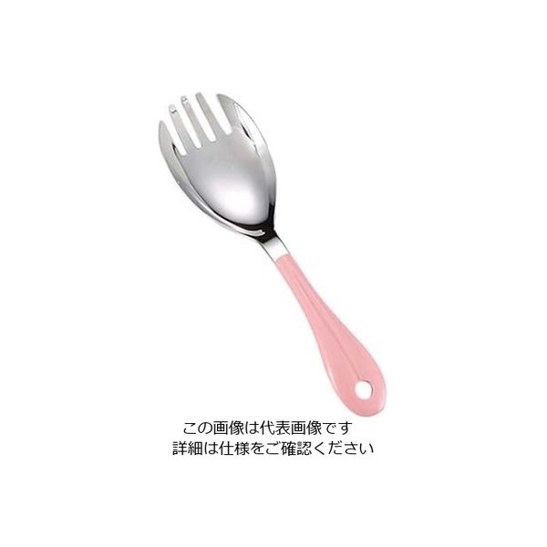 ワダコーポレーション 18-8 楽らく サーバー フォーク ピンク 61-6787-27 1個（直送品）