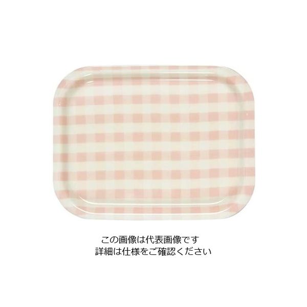 橋本達之助工芸 Rトレー ミルキーチェック(S)ピンク(ノンスリップ加工) 61-6810-88 1個（直送品）