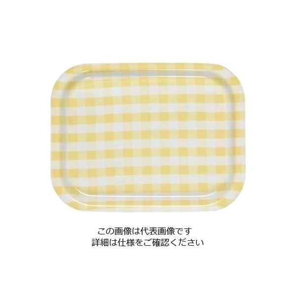橋本達之助工芸 Rトレー ミルキーチェック(S)イエロー(ノンスリップ加工) 61-6810-90 1個（直送品）
