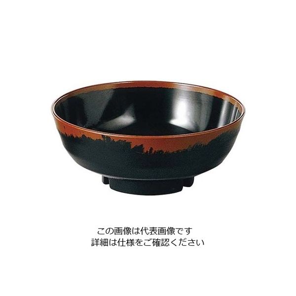 エンテック メラミン和食器 長次郎窯 丼 ANー72 大 B内黒 61-6835-43 1個（直送品）