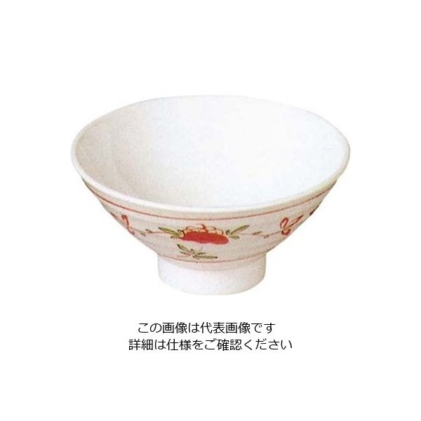 エンテック メラミン和食器 赤絵 飯茶椀 AKー4 61-6834-30 1個（直送品）