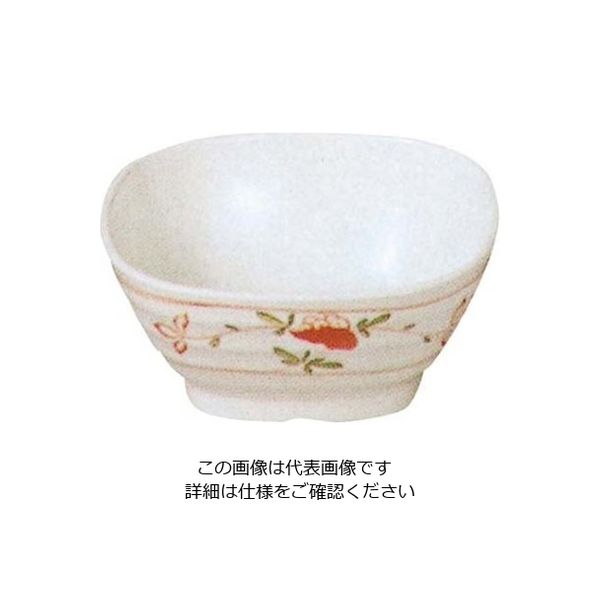 エンテック メラミン和食器 赤絵 角小鉢 AKー50 61-6834-32 1個（直送品）
