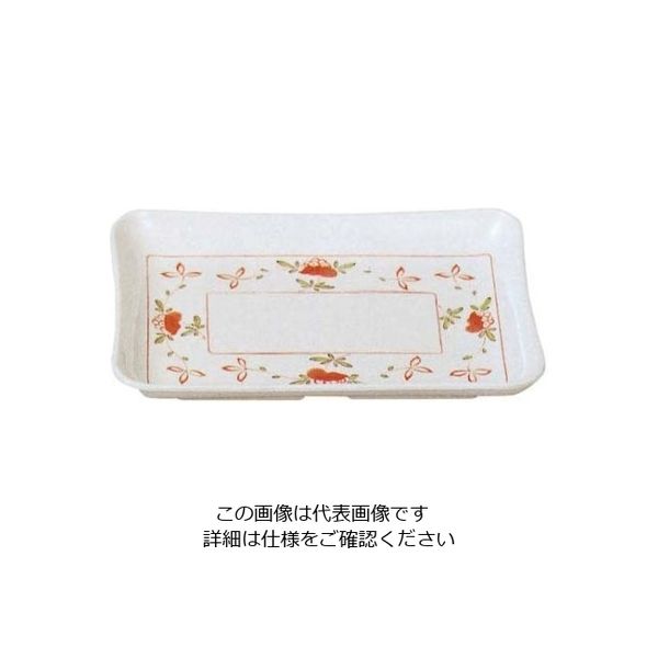 エンテック メラミン和食器 赤絵 角皿 大 切立 AKー29 61-6834-36 1個（直送品）