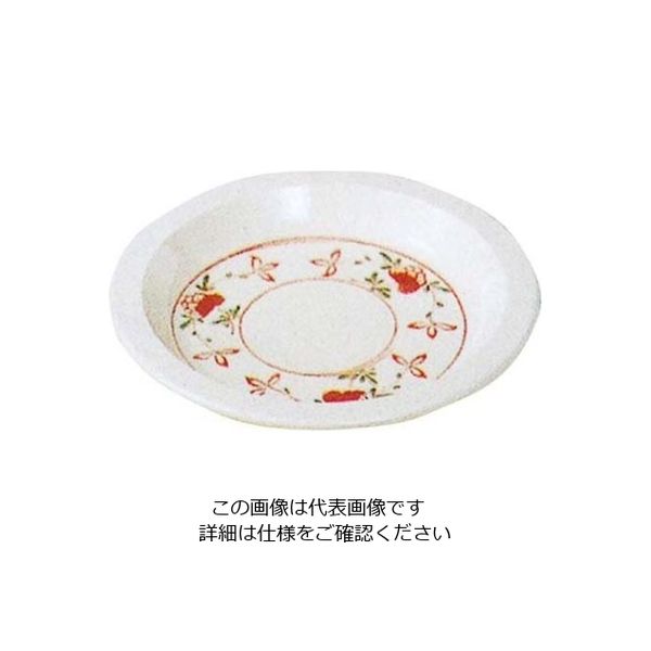 エンテック メラミン和食器 赤絵 小皿 AKー43 61-6834-41 1個（直送品）