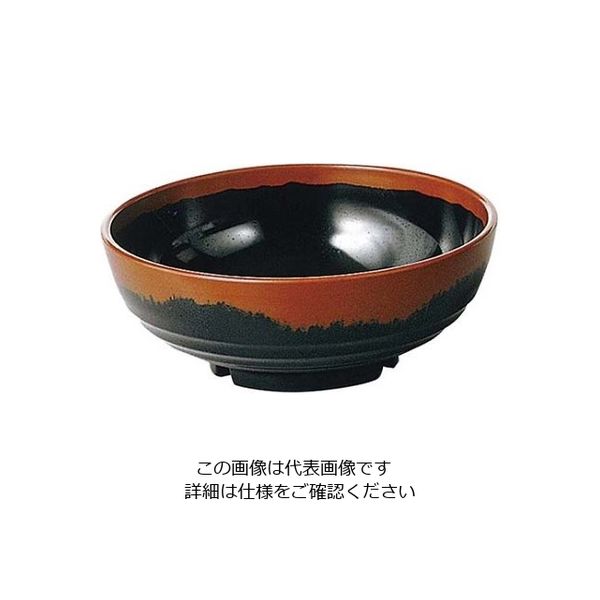 エンテック メラミン和食器 長次郎窯 丼 ANー69 小 B内黒 61-6835-46 1個（直送品）