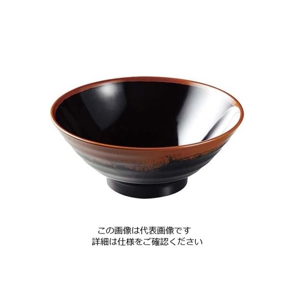 エンテック メラミン和食器 長次郎窯 そば丼 ANー65 大 B内黒 61-6835-52 1個（直送品）