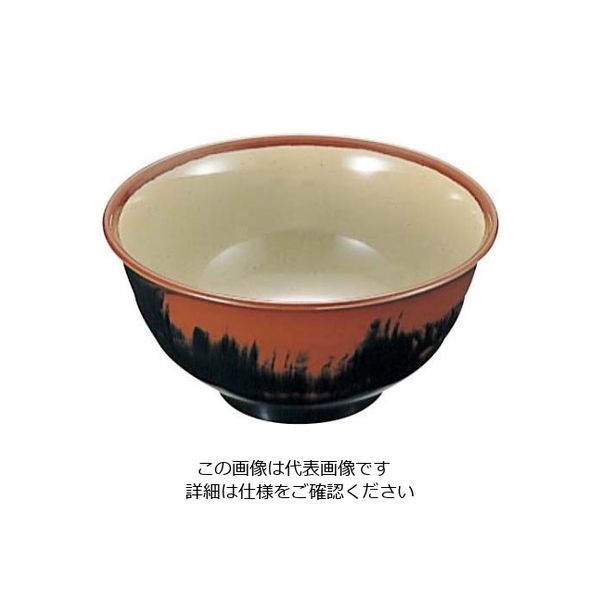 エンテック メラミン和食器 長次郎窯 羽反り丼 ANー60 大 G内若草 61-6835-57 1個（直送品）