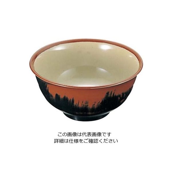 エンテック メラミン和食器 長次郎窯 羽反り丼 ANー59 小 G内若草 61-6835-60 1個（直送品）