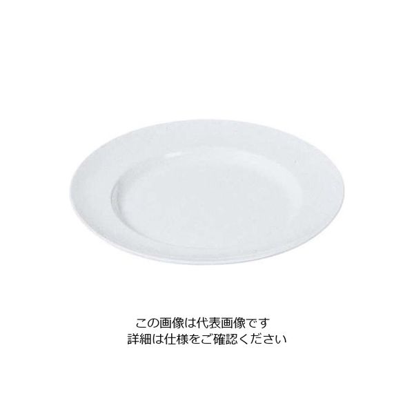 エンテック（ENTEC） メラミン給食用食器 平皿 リム型 No.26A 8インチ 青磁 1個 61-6839-78（直送品）