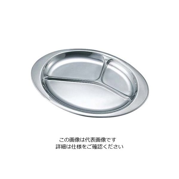 イケダ IKD エコクリーン 18-8 小判型ランチ皿 12インチ 1個 61-6841-75（直送品）