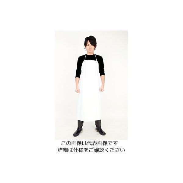 丸十コーポレーション ビニール胸付前掛ホワイトM 08006129-1 1枚 61-7362-45（直送品）