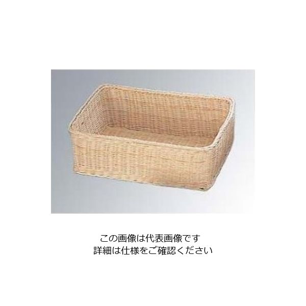 萬洋 籐製 角カゴ No.100 400×330×H135 1個 61-7932-81（直送品）