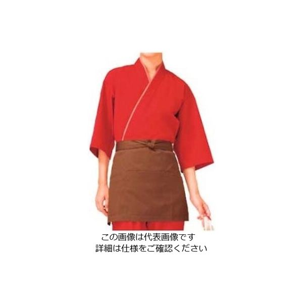 江部松商事 作務衣(男女兼用)KJ0060ー3 朱色 L 61-7970-40 1個（直送品）