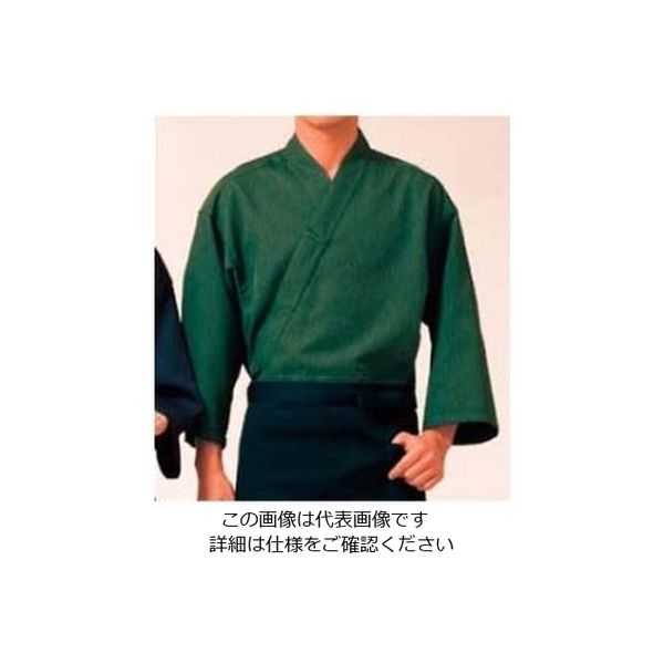 江部松商事 作務衣(男女兼用)KJ0020ー4 緑 SS 61-7970-54 1個（直送品）