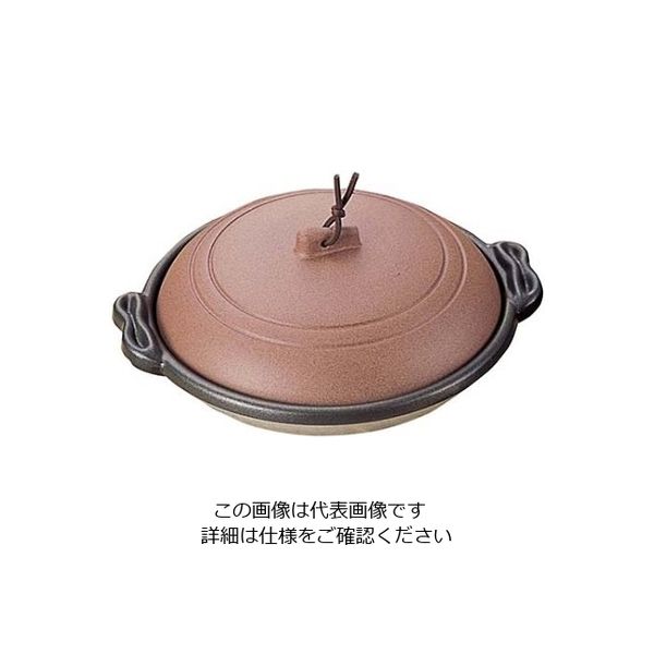 マイン アルミ 庵陶板鍋 素焼き茶 18cm 浅型 M10-465 1個 61-7984-40（直送品）