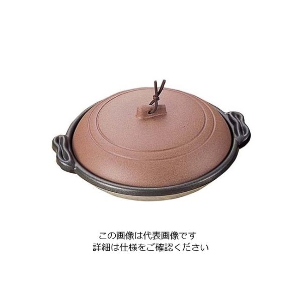 マイン アルミ 庵陶板鍋 素焼き茶 18cm 深型 M10ー466 61-7984-41 1個（直送品）