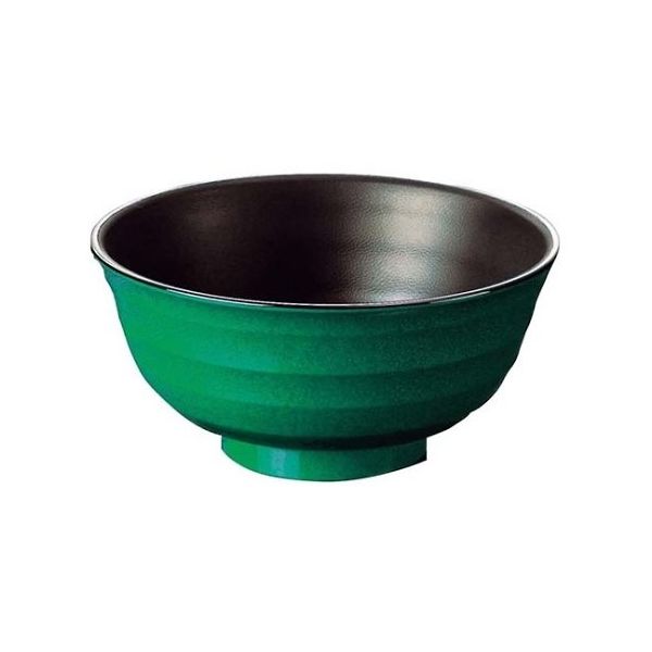江部松商事 メラミン うどん鉢 グリーン内黒 K757ーGB 61-7994-68 1個（直送品）