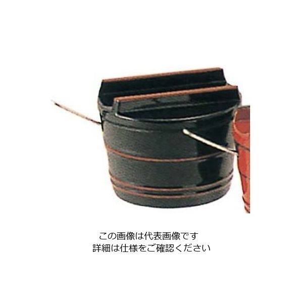 福井クラフト 桶型 薬味入れ(スプーン付)黒に朱ひも 黒 61-7997-10 1個（直送品）