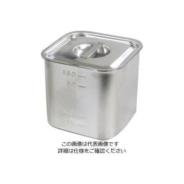 杉山工業 18ー8 目盛付深型角キッチンポット(フタ付) 0.75L SH-4209D 1個 62-2336-21（直送品）