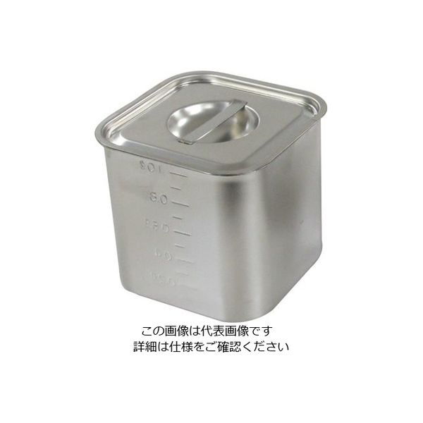 杉山工業 18ー8 目盛付深型角キッチンポット(フタ付) 1.2L SH-4210D 1個 62-2336-22（直送品）