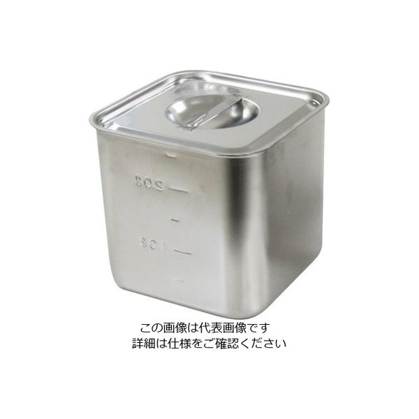 杉山工業 18ー8 目盛付深型角キッチンポット(フタ付) 2.7L SH-4214D 1個 62-2336-24（直送品）