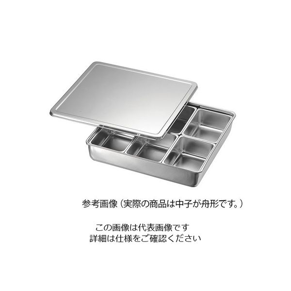 アズワン KO 18ー8調味料入バット田型6ッ組(舟形中子付) 62-3815-27 1個(6組)（直送品）