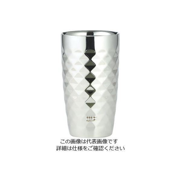 アズワン 磨き屋 2重ビアタンブラー(ダイヤモンドカット仕上) 370mL 62-3828-20 1個（直送品）