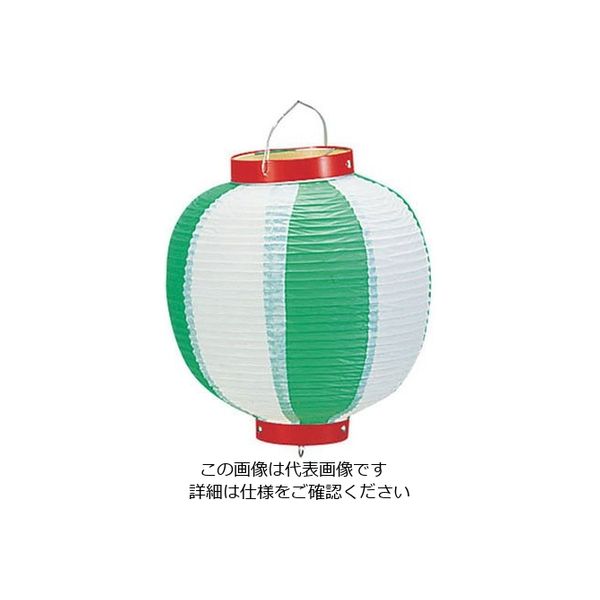 高山商店 ビニール提灯丸型 《9号》 緑/白 b44 62-6321-13 1個（直送品）