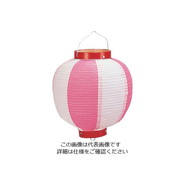 高山商店 ビニール提灯丸型 《9号》 ピンク/白 b41 62-6321-14 1個（直送品）