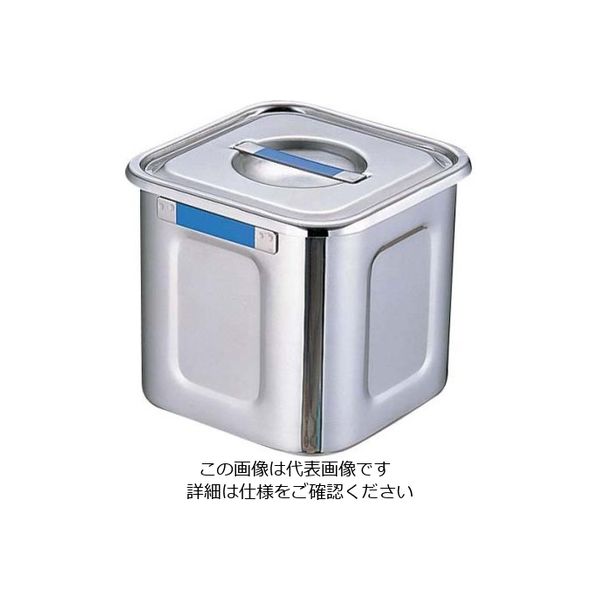 三宝産業 角キッチンポット 15cm ブルー 62-6386-66 1個（直送品）