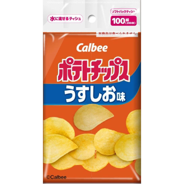 ダイレイ カルビー　ポテトチップス　ソフトパックティシュ１００組 4570118198709 1パック(100組)（直送品）