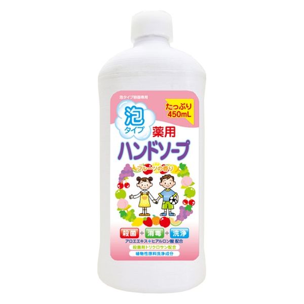 ロケット石鹸 薬用ハンドソープフルーツ詰替用ボトル 4571113801175 1個(450ML)（直送品）