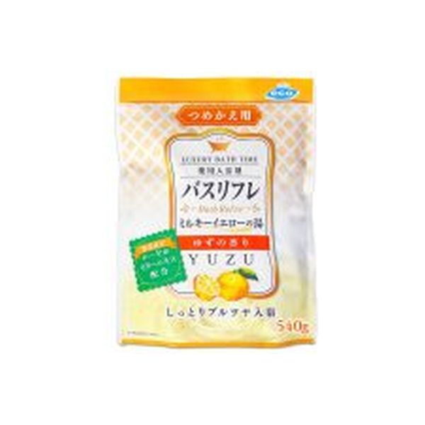 ライオンケミカル バスリフレ薬用入浴剤イエローのにごり湯つめかえ用ゆずの香り 4900480227774 1個(540G)（直送品）