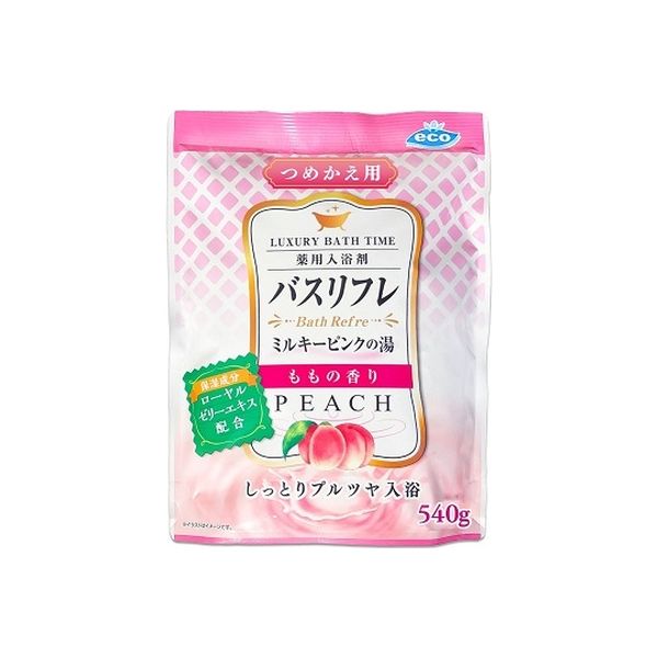 ライオンケミカル バスリフレ薬用入浴剤ピンクのにごり湯つめかえ用桃の香り 4900480227798 1個(540G)（直送品）