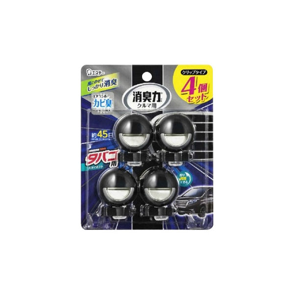 エステー クルマの消臭力 クリップタイプ 4個セット タバコ用スカイミント 4901070128754 1個(12ML)（直送品）