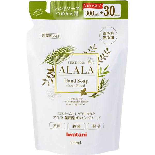 岩谷産業 アララ　薬用泡のハンドソープつめかえパック３３０ｍｌ 4901140580031 1個(330ML)（直送品）