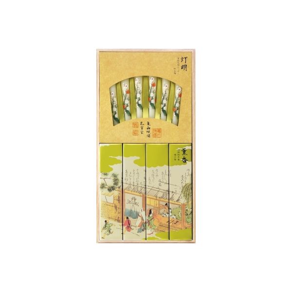 カメヤマ 特撰絵巻 吟撰仙年香と蜜蝋 桐 4901435212647 1個(500G)（直送品）