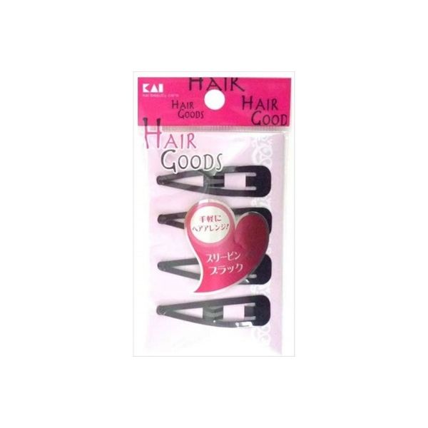 貝印 H／G スリーピン 4P ブラック 4901601281071 1パック(4個入)（直送品）