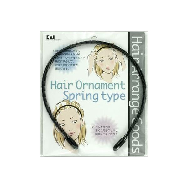 貝印 HA1301スプリングタイプカチューシャ黒 4901601970586 1個（直送品）