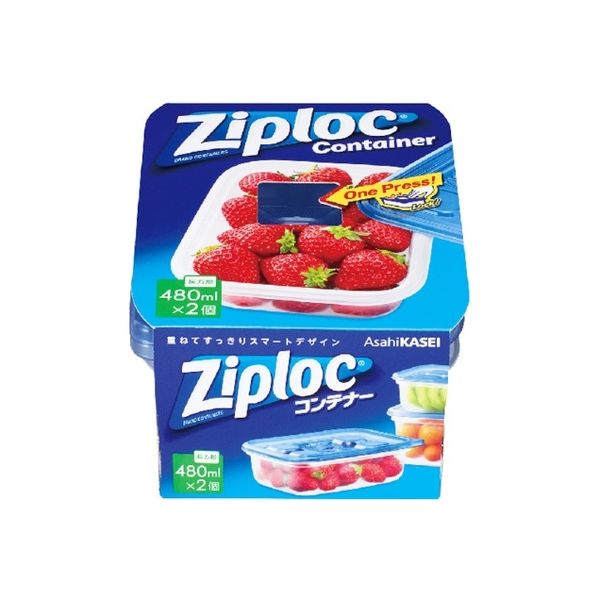 旭化成ホームプロダクツ ジップロックコンテナー長方形480ml 4901670112894 1個（直送品）