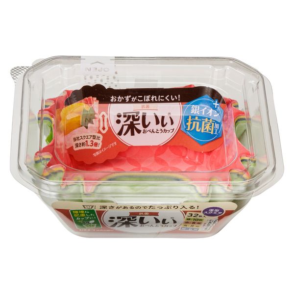 東洋アルミエコープロダクツ 抗菌深いぃおべんとうカップ深型スクエア４色３２枚入 4901987218708 1個(32枚)（直送品）