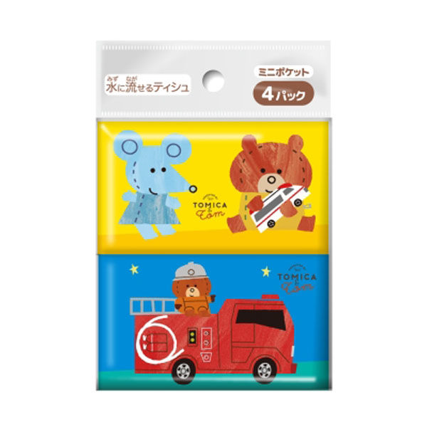 ダイレイ トミカとトム　ミニポケットティシュ４個組 4901988000098 1パック(4個入)（直送品）